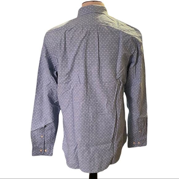 Goodthreads Blue White Cotton Slim Button Front Shirt Large - Picture 2 of 4